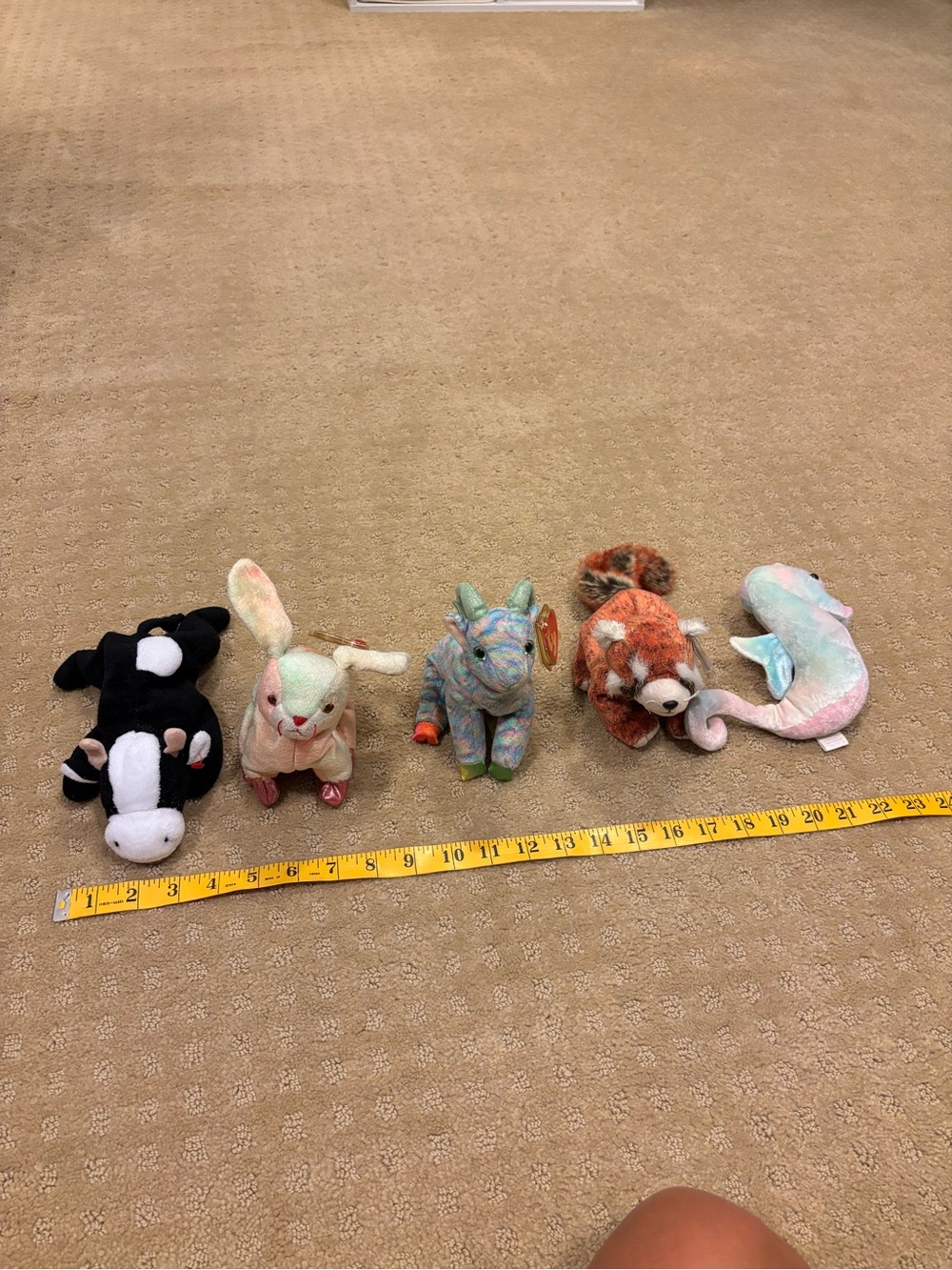LOT 5 Ty Beanie Babies - Multicolor Plush Animals